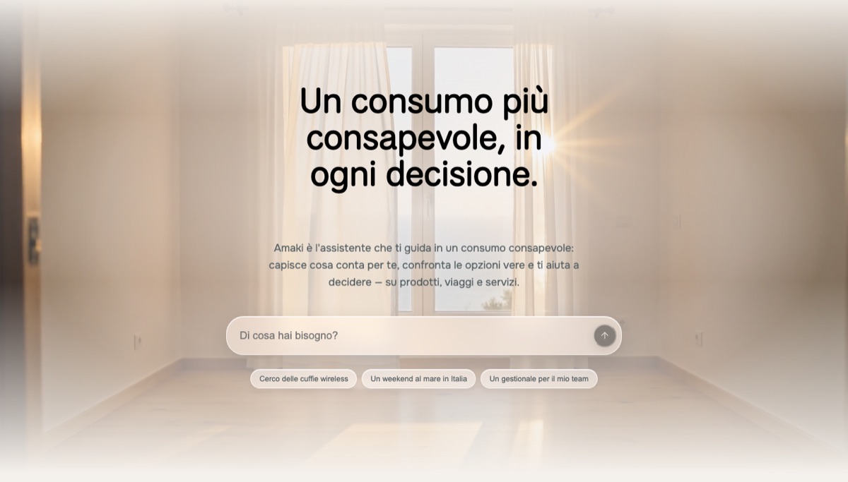 La home di amaki.ai